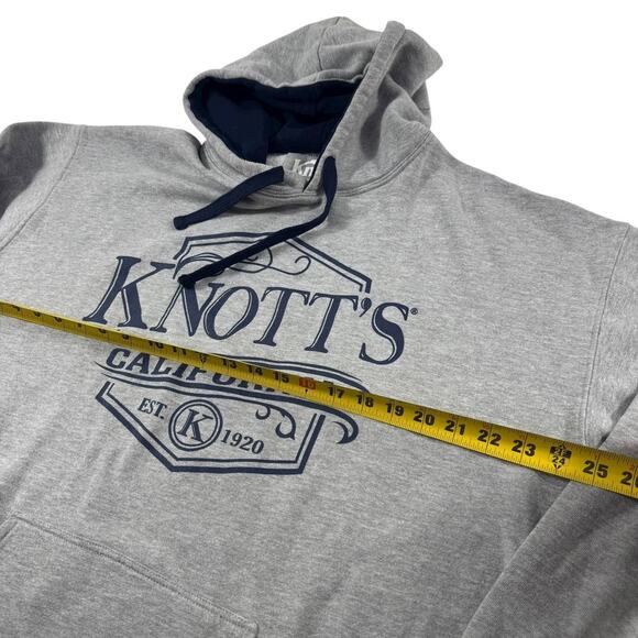 Knott’s Berry Farm California Hoodie Sweatshirt Gray Navy Logo Pullover XL - Picture 6 of 7